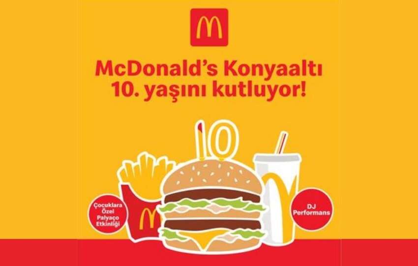 McDonalds Konyaalti 10. yasini 3 gun kutlayacak