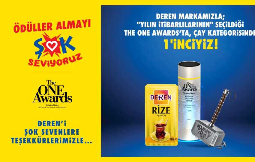 SOK Marketlerin Oz Markali Urunu Deren Cay The ONE Awardsda Yilin Itibarlisi secildi