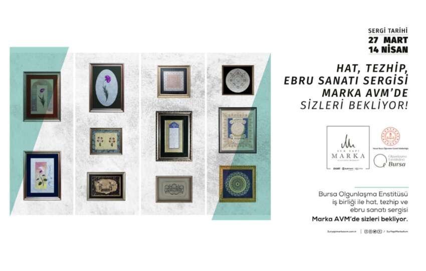 Sur Yapi Marka AVMde hat tezhip ebru sergisi