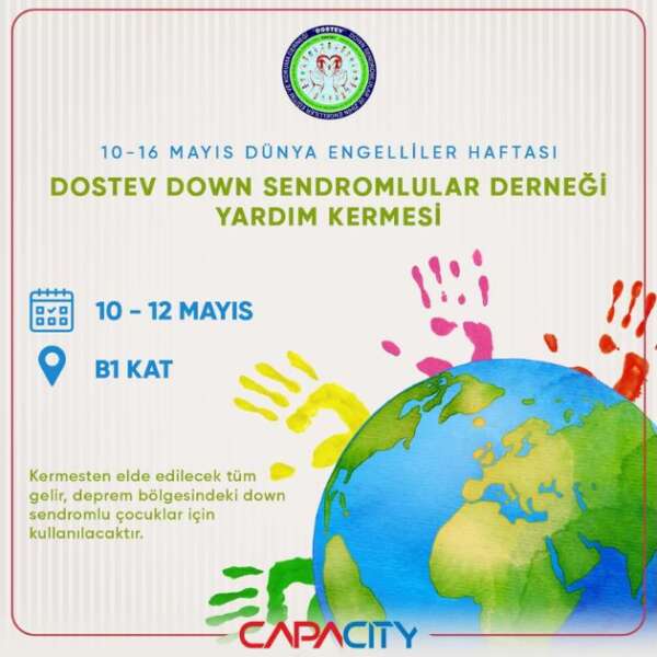 Dostev Down Sendromlular Derneği Dünya Engelliler haftasında yardım kermesi düzenliyor.