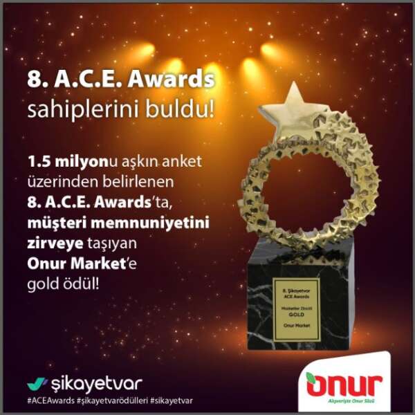 Tüketicilerden Onur Market’e yine Gold ödül