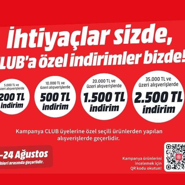 MediaMarkt’tan CLUB üyelerine özel 2.500 TL’ye varan indirim