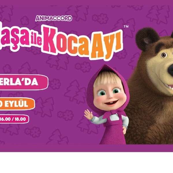 Maşa ile koca ayı Ege Perla’da minik ziyaretçilerini bekliyor