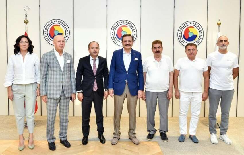 TPF Heyeti TOBB Baskani M. Rifat Hisarciklioglunu ziyaret etti