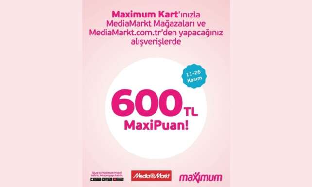 MediaMarkttan 10.000 TL ve uzeri alisverislere ozel 600 TL MaxiPuan firsati