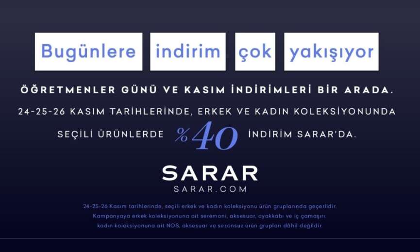 Sarardan Ogretmenler Gunune ozel indirim firsati