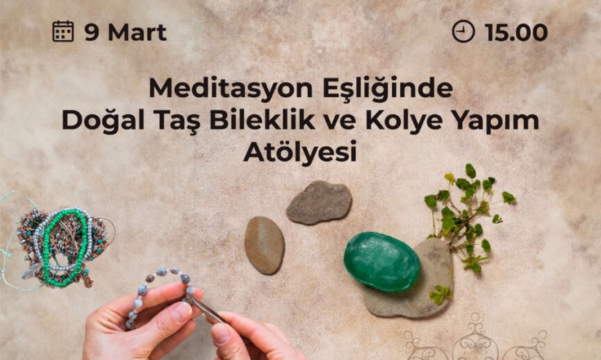 Ege Perladan meditasyon esliginde dogal tas bileklik ve kolye atolyesi