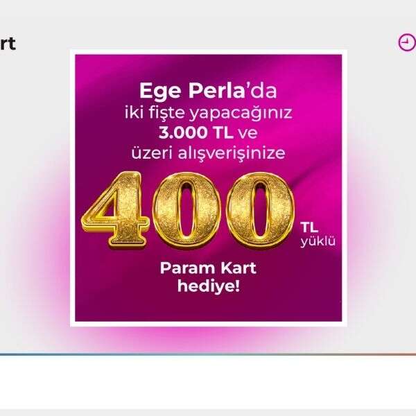 Param kart ile harika bir alışveriş fırsatı Ege Perla’da sizi bekliyor