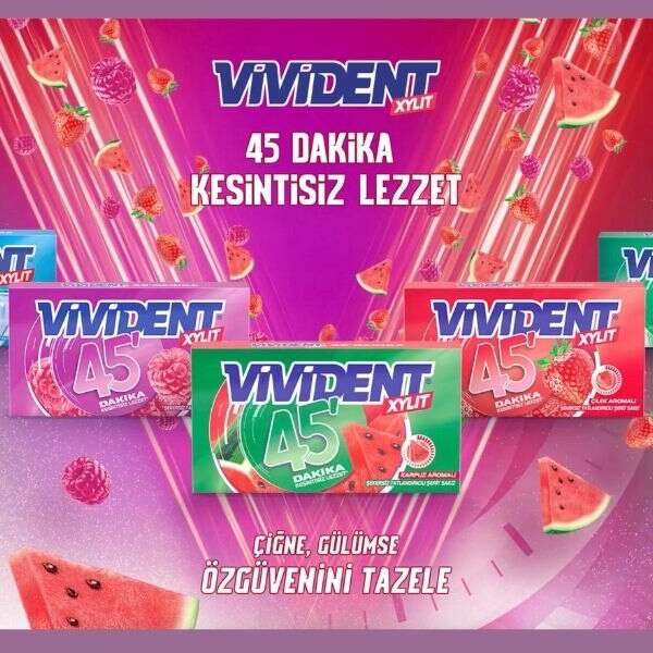 Vivident 45 dk kesintisiz lezzetli yeni çeşitleriyle raflarda