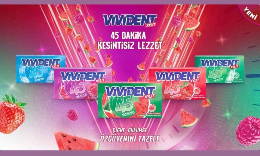 Vivident 45 dk kesintisiz lezzetli yeni cesitleriyle raflarda