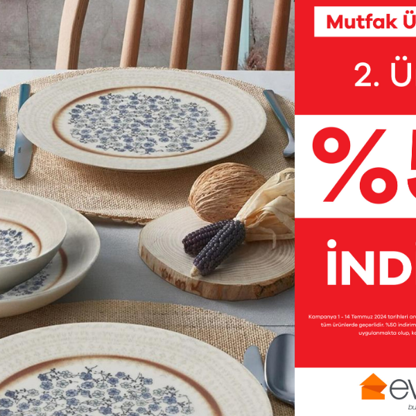 Evidea’dan mutfak ürünlerinde büyük fırsat: 2. ürün %50 indirimli!