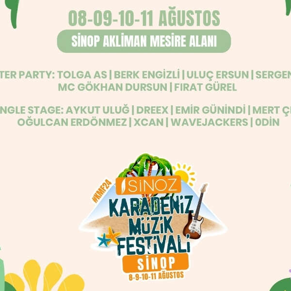 Sinoz Karadeniz Müzik Festivali ünlü sanatçıları konuk ediyor