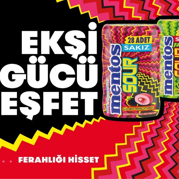 İlker Özçetin 3 Ekşi mi ekşi “Mentos Sour Sakız” raflarda yerini aldı