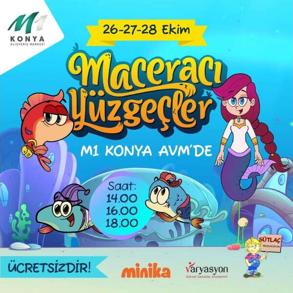 İlker Özçetin 10 M1 Konya AVM’de eğlence dolu bir hafta sonu: maceracı yüzgeçler çocuklarla buluşuyor