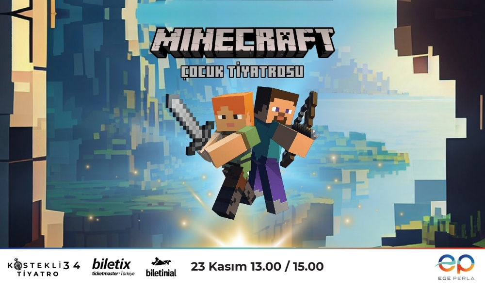 Minecraft Nether Macerası çocuk tiyatrosu Ege Perla’da