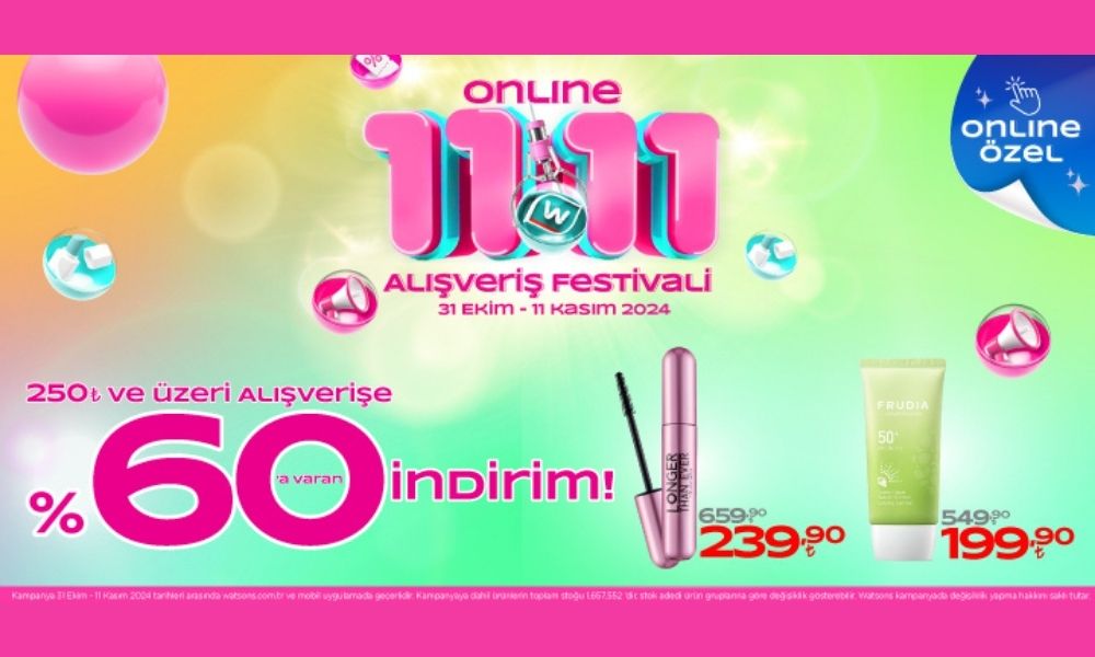 Watsons Online 11.11 Alışveriş Festivali başladı