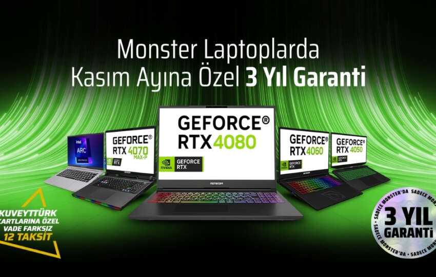 Yuksek performans laptoplar 3 yil garanti ve 12 taksitle teknolojiseverleri bekliyor