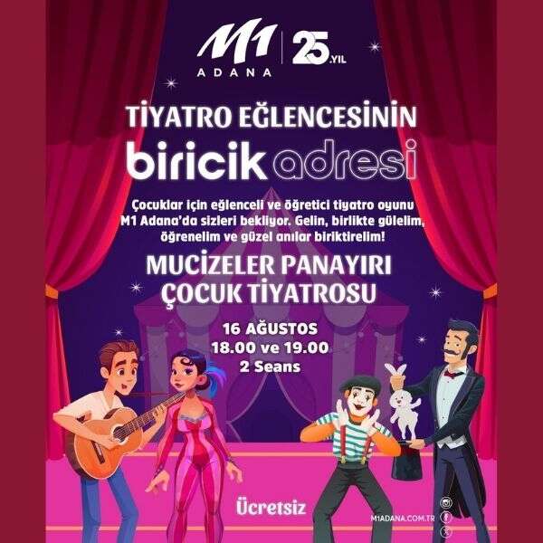 Çocuklar yaz tatilinde M1 Adana AVM’de buluşuyor