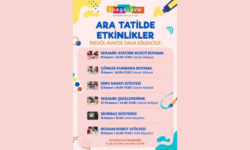 İnegöl AVM’de kasım ayı dolu dolu geçiyor