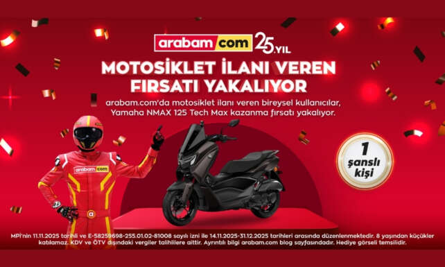 arabam.comda motosiklet ilani verenler Yamaha NMAX 125 Tech Max kazanma firsati yakaliyor