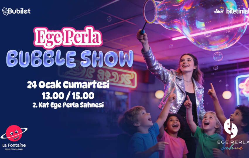 Miniklere Ozel Renkli Bubble Show Ege Perla Sahnede
