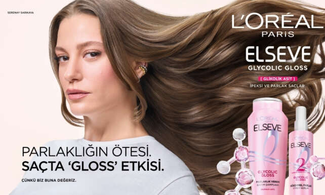 Serenay Sarikaya ve Elseveden parlakligin otesi sacta Gloss etkisi