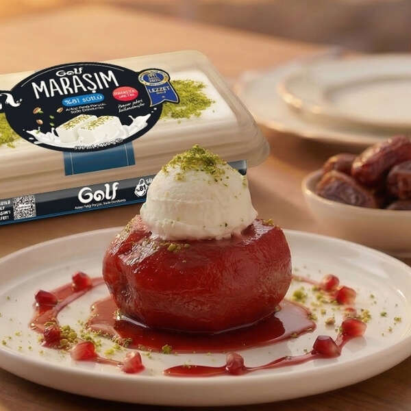 Bayramda Golf Maraşım %81 sütlü dondurma ile ayva tatlısı şöleni