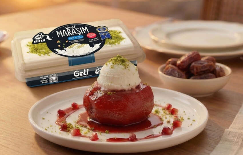 Bayramda Golf Marasim 81 sutlu dondurma ile ayva tatlisi soleni