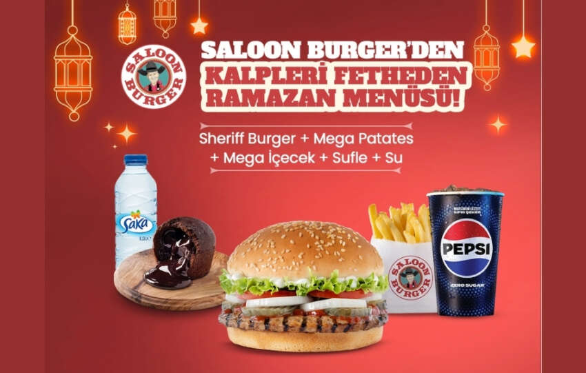 Doyurucu menuler ozel fiyatlarla Saloon Burgerde