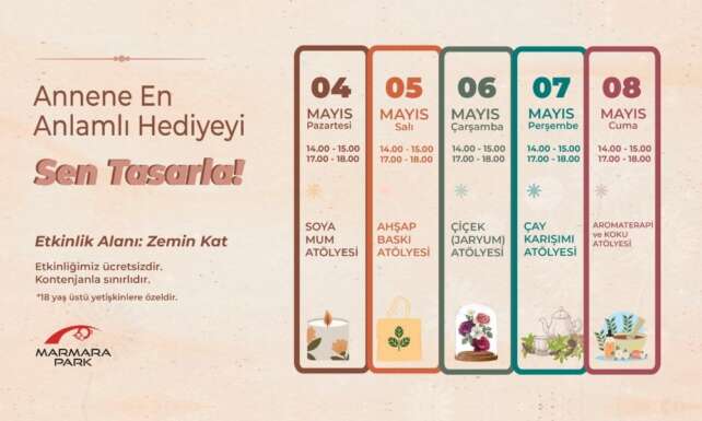 Marmara Park AVMden Anneler Gunune Ozel Yaratici Atolyeler