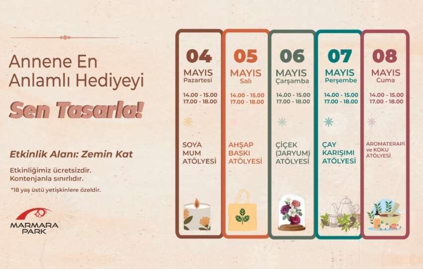 Marmara Park AVMden Anneler Gunune Ozel Yaratici Atolyeler