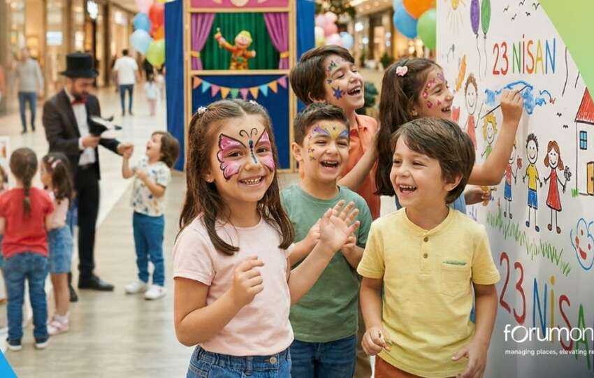 Minikler icin dolu dolu 23 Nisan programi ForumOne AVMlerinde