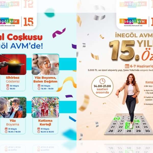 İnegöl AVM’den 15. Yıla Özel Etkinlikler