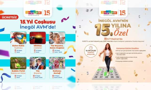 Inegol AVMden 15. Yila Ozel Etkinlikler
