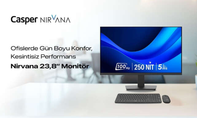 Casper Nirvana 23.8 Monitor Ofislerde Konforlu ve Kesintisiz Calismayi Destekliyor