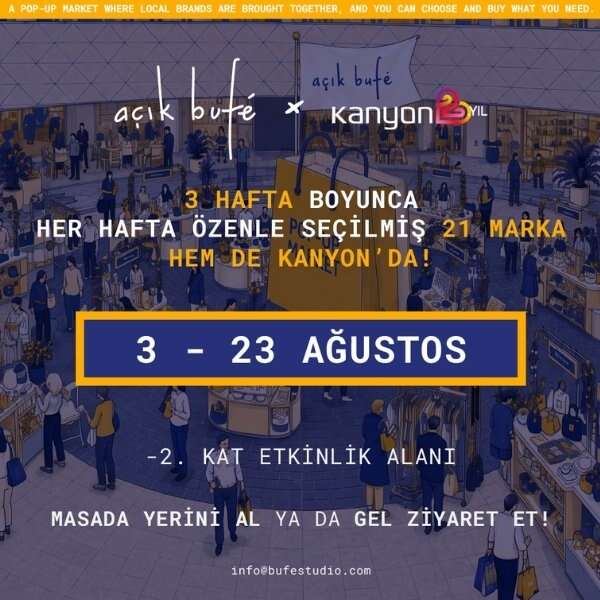 İlkay Keskin 13 Kanyon’un 20. yılına özel “Açık Bufé” Pop-Up Market deneyimi başlıyor
