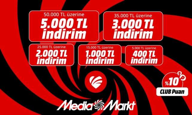 MediaMarkttan Sepet Kampanyasi ile sepette 5.000 TLye varan indirim firsati