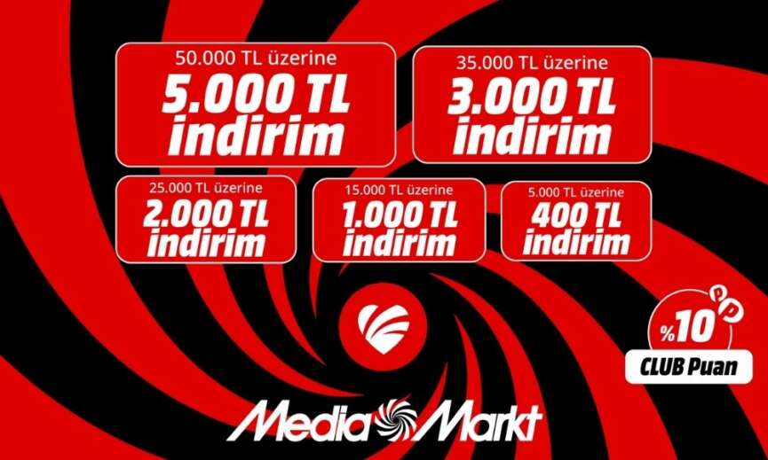 MediaMarkttan Sepet Kampanyasi ile sepette 5.000 TLye varan indirim firsati