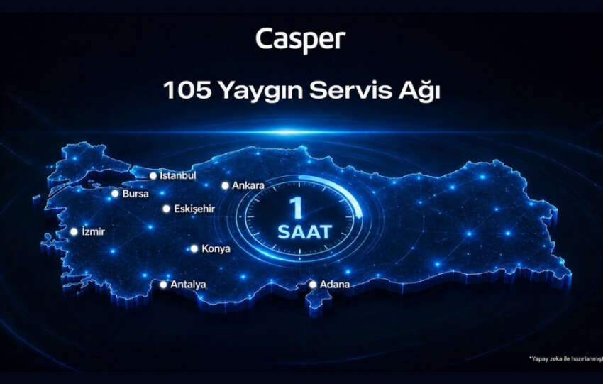Casper 105 servis noktasiyla Turkiye genelinde hizmet veriyor