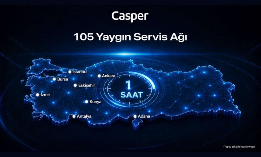 Casper 105 servis noktasiyla Turkiye genelinde hizmet veriyor