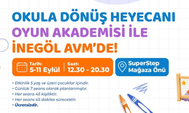 Inegol AVMde okula donus heyecani