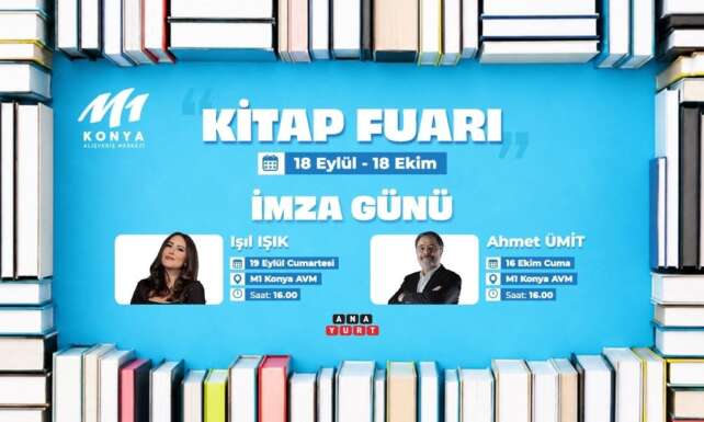 M1 Konya AVMde kitap fuari kapilarini aciyor