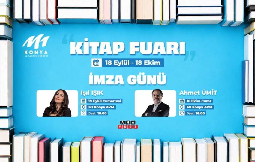 M1 Konya AVMde kitap fuari kapilarini aciyor