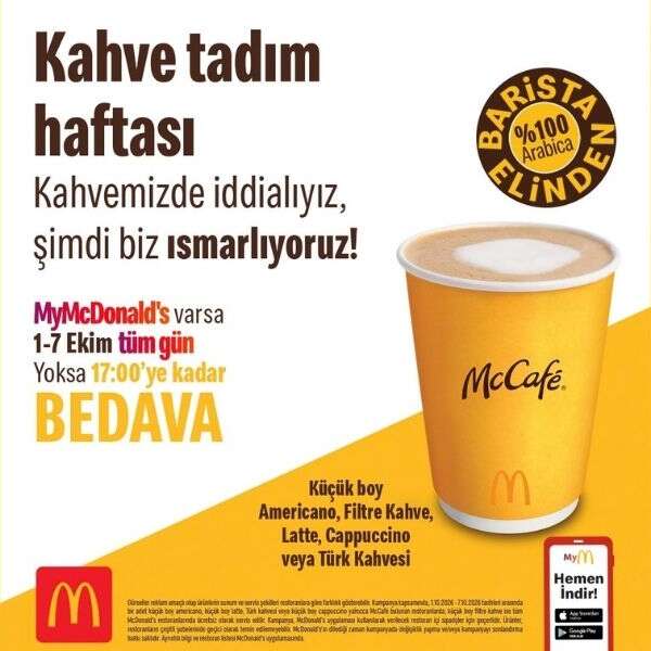 Ekim’de Kahveler Yine McDonald’s Türkiye’den!